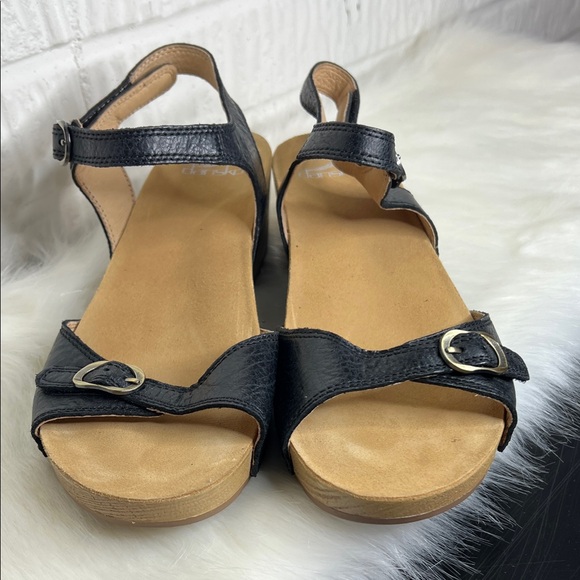 Dansko Black and Tan Women's Sandals - Picture 2 of 3